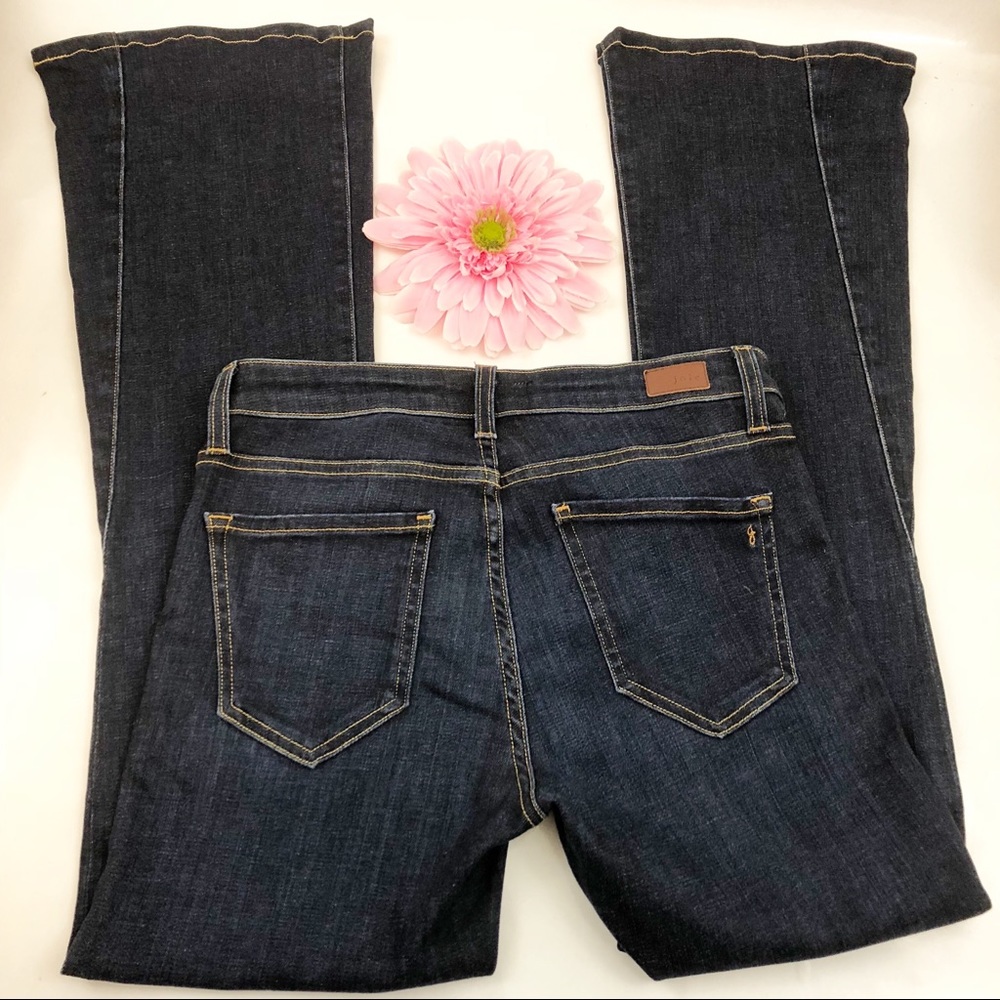 Joie Ravine Mid Rise Flare Jeans: Dark Wash - Picture 5 of 8